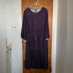 EUC J. Jill purple paisley print tiered maxi dress 2X